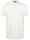 Polo Ralph Lauren Mens American Heather Short-sleeved Logo-embroidered Custom Slim-fit Cotton-jersey Polo Shirt In Grau
