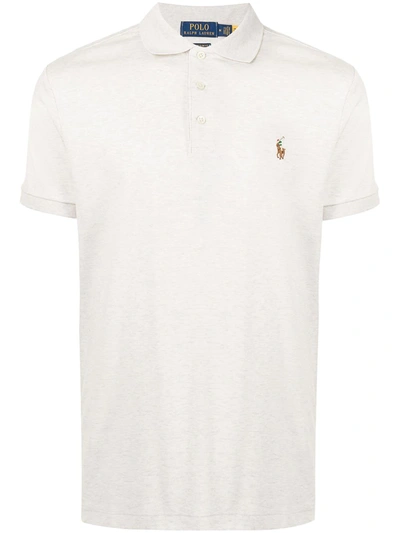 Polo Ralph Lauren Pima Logo-embroidered Polo Shirt In Grau