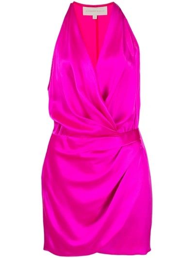 Michelle Mason Halter Mini Dress In Rosa
