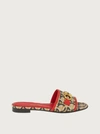 Ferragamo Rhodes Ganpu Leather Slides In Multicolor