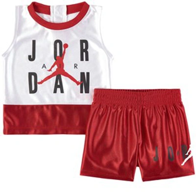 Air Jordan Babies'  Red Logo Tank Top And Shorts Set
