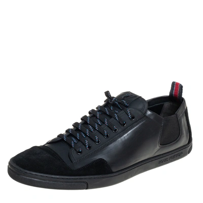 Pre-owned Louis Vuitton Black Leather Low Top Trainers Size 45.5