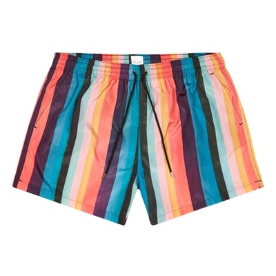 Paul Smith Multicolor Vertical-stripe Print Swim Shorts In Multicolour