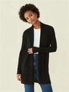 WHITE + WARREN ESSENTIAL CASHMERE TRAPEZE CARDIGAN SWEATER IN BLACK,11092-BLACK-XS