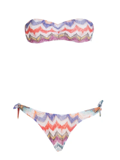 Missoni Signature Zigzag Bandeau Bikini In Multi