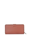 LIUJO WOVEN FAUX LEATHER WALLET IN BROWN