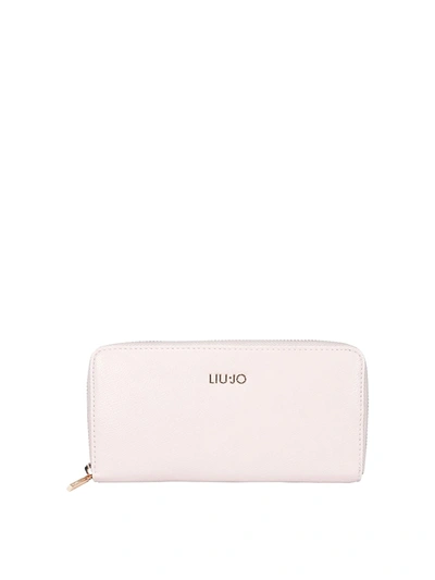 Liujo Pebbled Faux Leather Wallet In Pink