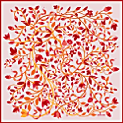 Jessie Zhao New York Silk Scarf Of Red Snake Garden