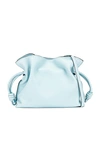 Loewe Flamenco Mini Napa Drawstring Clutch In Crystal Blue