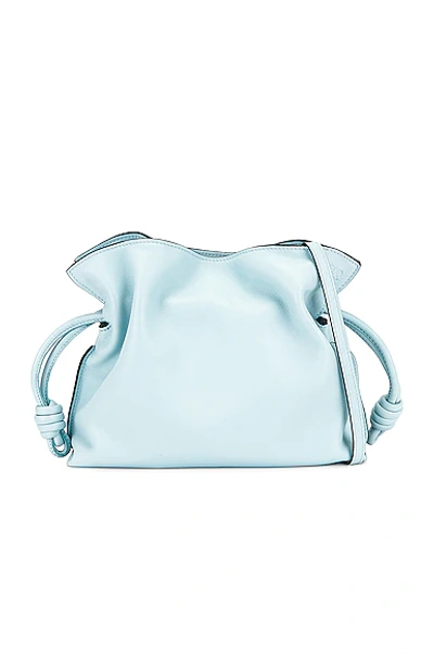 Loewe Flamenco Mini Napa Drawstring Clutch In 6245 Blue Lilac