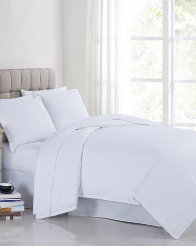Charisma 400-thread Count Percale 3-piece Almond Milk Duvet Set, King In White