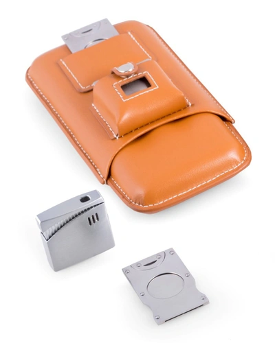 Bey-berk Cigar Accessory Set With Leather Case