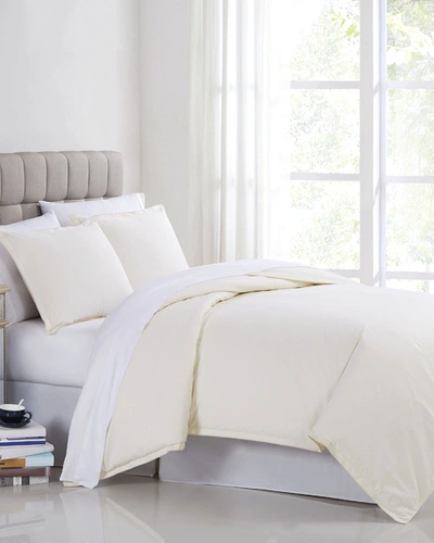 Charisma 400-thread Count Percale 3-piece Almond Milk Duvet Set, King In Vanilla Ice