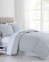 Charisma 400-thread Count Percale 3-piece Almond Milk Duvet Set, Full-queen In Grey