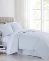 Charisma 400-thread Count Percale 3-piece Almond Milk Duvet Set, Full-queen In Blue