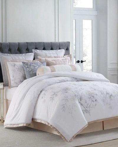 Charisma Riva Printed 3-piece California King Duvet Set In White And Blush A