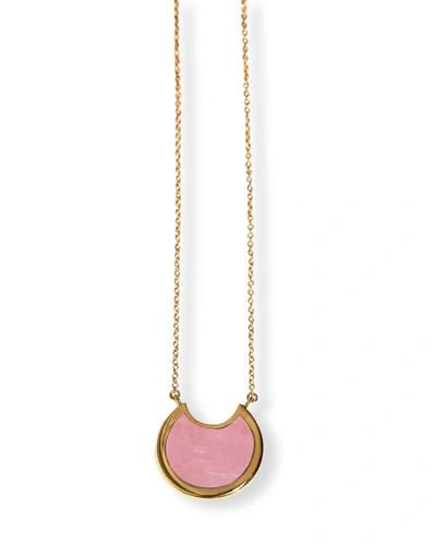 Pamela Love Small Mojave Pendant Necklace, Pink Opal