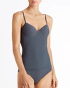 Hanro Allure Stretch-jersey Underwired Camisole In Blue Stone