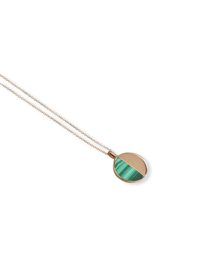 Pamela Love Half Moon Pendant Necklace, Malachite/gold