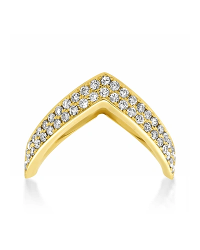 Jennifer Meyer 18k Yellow Gold Large Diamond "v" Ring