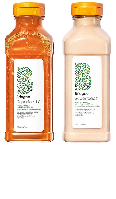 BRIOGEO SUPERFOODS MANGO + CHERRY BALANCING SHAMPOO AND CONDITIONER DUO,BOGE-WU73