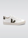 Veja White Campo Chromefree Leather Sneakers In Extra-white_kaki