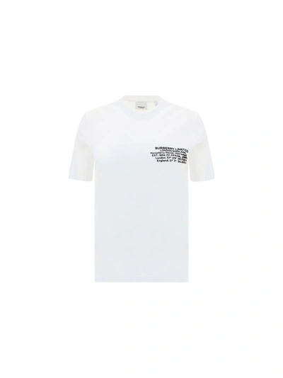 Burberry “jemma”棉质平纹针织t恤 In White,black