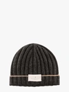 Brunello Cucinelli Dark Grey Cashmere Beanie In Grey