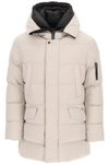 Moorer Feather-down Hooded Duffle Coat In Grey