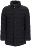 Moorer Notched Collar Padded Jacket In Blue