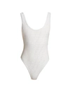 Fendi Ff Logo-embossed One-piece Swimsuit In Milk White