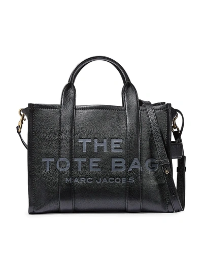 Marc Jacobs Small Traveler Leather Tote In Black