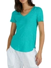 Atm Anthony Thomas Melillo Slub Jersey V-neck Tee In Jade