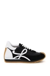 Loewe Flow Runner Suede And Leather Sneakers In Black,white