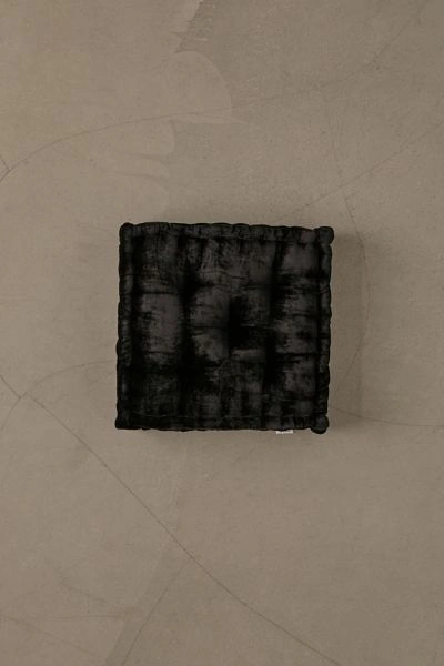 Urban Outfitters Ruthie Velvet Floor Pillow In Black