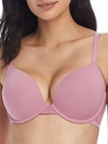 On Gossamer Sleek Micro Lace Underwire Convertible Push-up Bra In Rose Blush