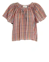 THE GREAT THE DALE PLAID COTTON TOP,060089005716