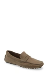 Nordstrom Brody Driving Penny Loafer In Grey Nubuck