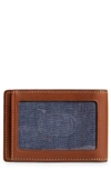 Nordstrom Wyatt Leather Card Case With Money Clip In Brown Mahogany