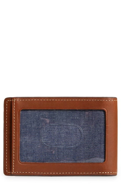 Nordstrom Wyatt Leather Card Case With Money Clip In Brown Mahogany