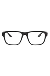 Prada 54mm Rectangular Optical Glasses In Shiny Black