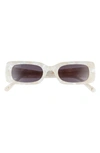 Diff X Lauren London Lotus Locs 54mm Rectangular Sunglasses In White Pearl / Grey