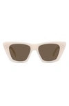 Celine 51mm Cat Eye Sunglasses In Shiny Pink / Brown