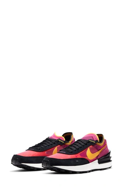 Nike Waffle One Sneaker In Active Fuchsia/ Gold/ Black
