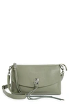 Rebecca Minkoff Darren Top Zip Leather Crossbody Bag In Sea Mist