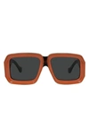 Loewe X Paula's Ibiza 56mm Mask Sunglasses In Shiny Orange Havana/ Smoke