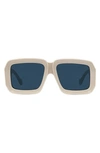 Loewe X Paula's Ibiza 56mm Mask Sunglasses In Shiny Beige/ Blue