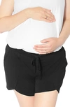 Kindred Bravely Maternity/postpartum Lounge Shorts In Black