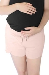 Kindred Bravely Maternity/postpartum Lounge Shorts In Dusty Pink