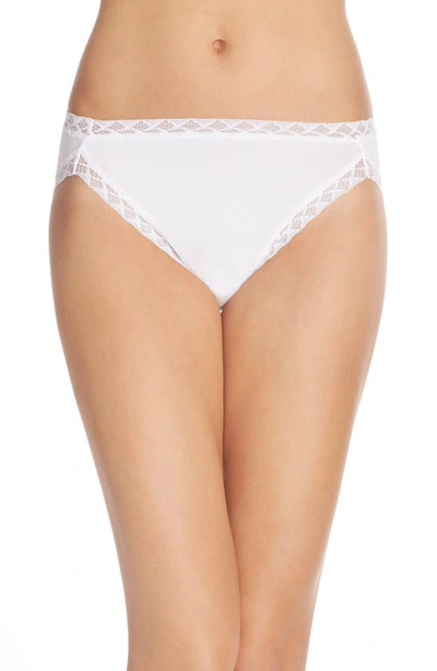 Natori Bliss French Cut Lace Trimmed Briefs In White